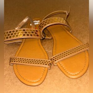 Madeline Stuart Flat gold Leather Capsule Sandal